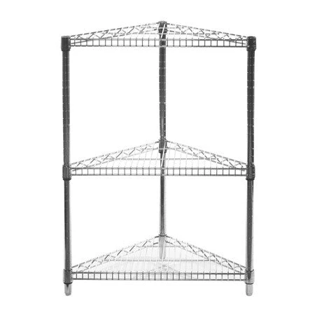 Soft 24 quot d Chrome Wire Triangle Corner Unit w 3 Shelves Eco-Friendly