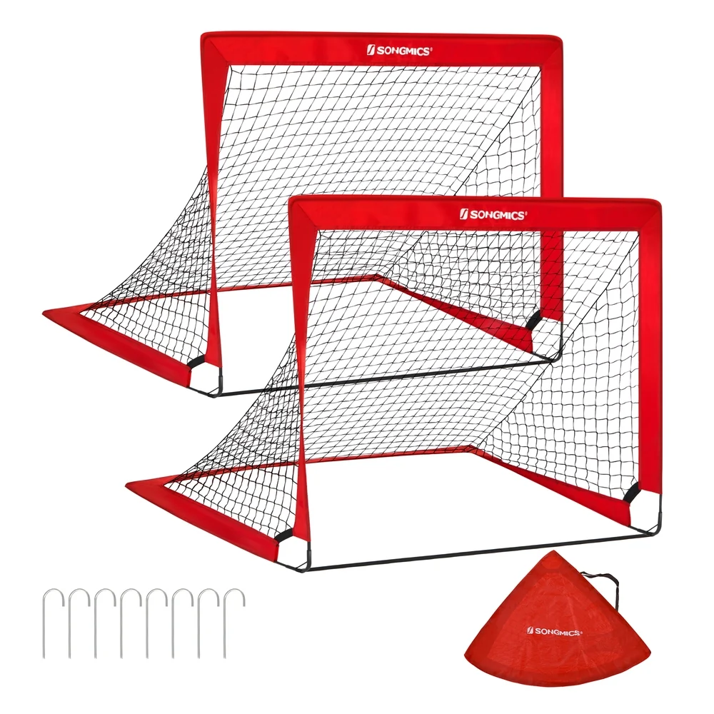 Reusable SONGMICS Set of 2 Folding Children's Soccer Goal Carefully Designed