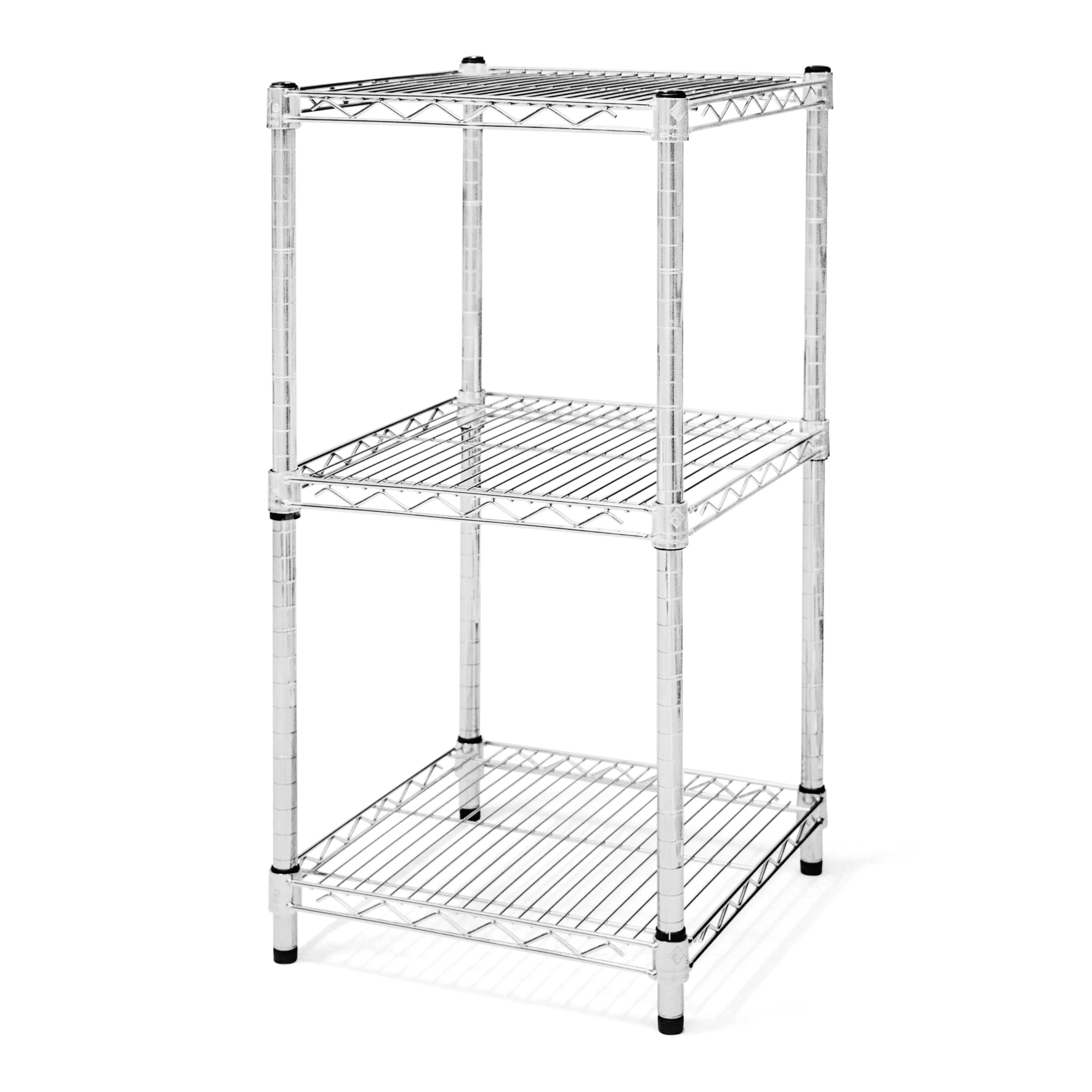 Classic 24 quot d x 34 quot h Chrome Wire Shelving w 3 Shelves Carefully Designed