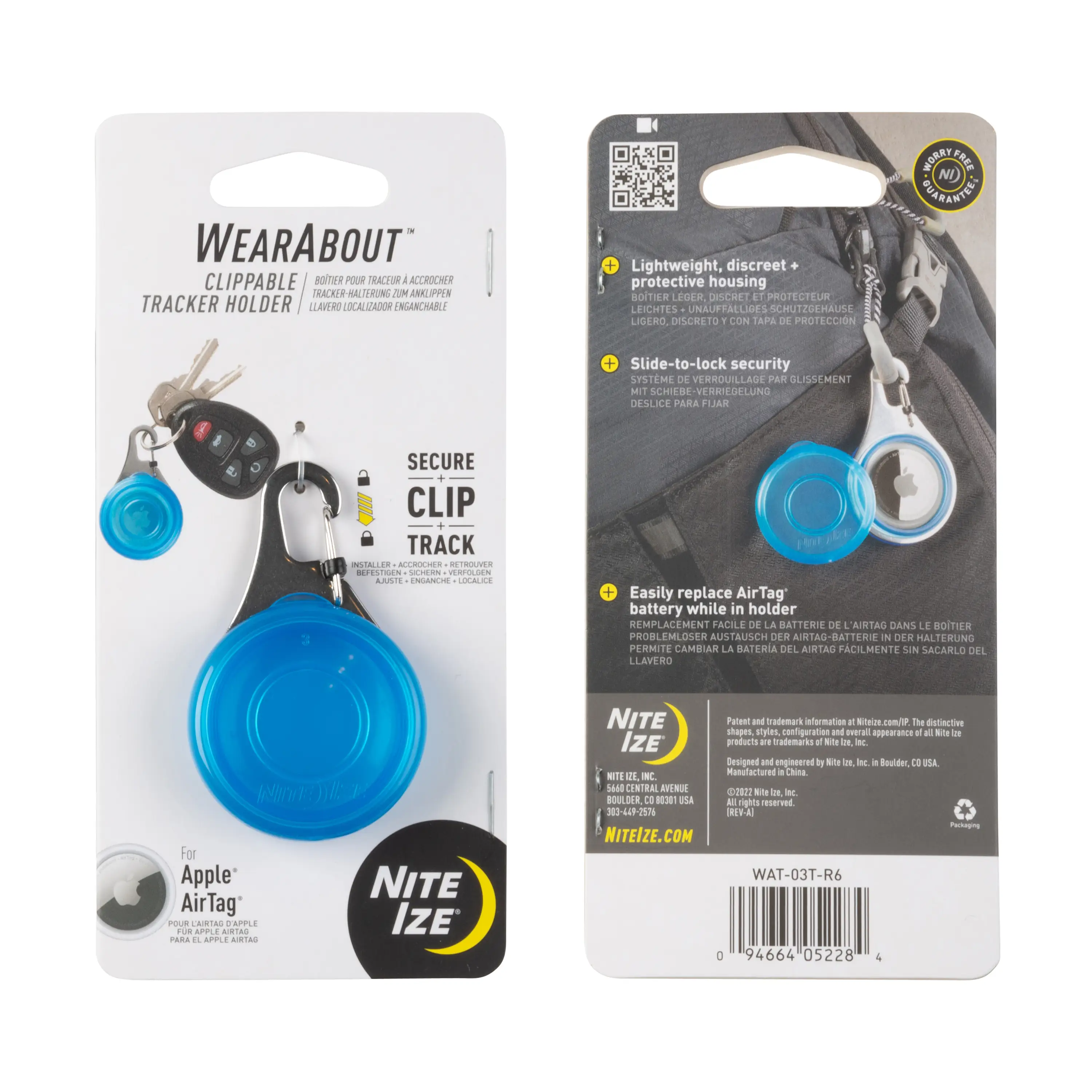 Premium Material WEARABOUT CLIP TRACKER HOLDER BLUE Safe