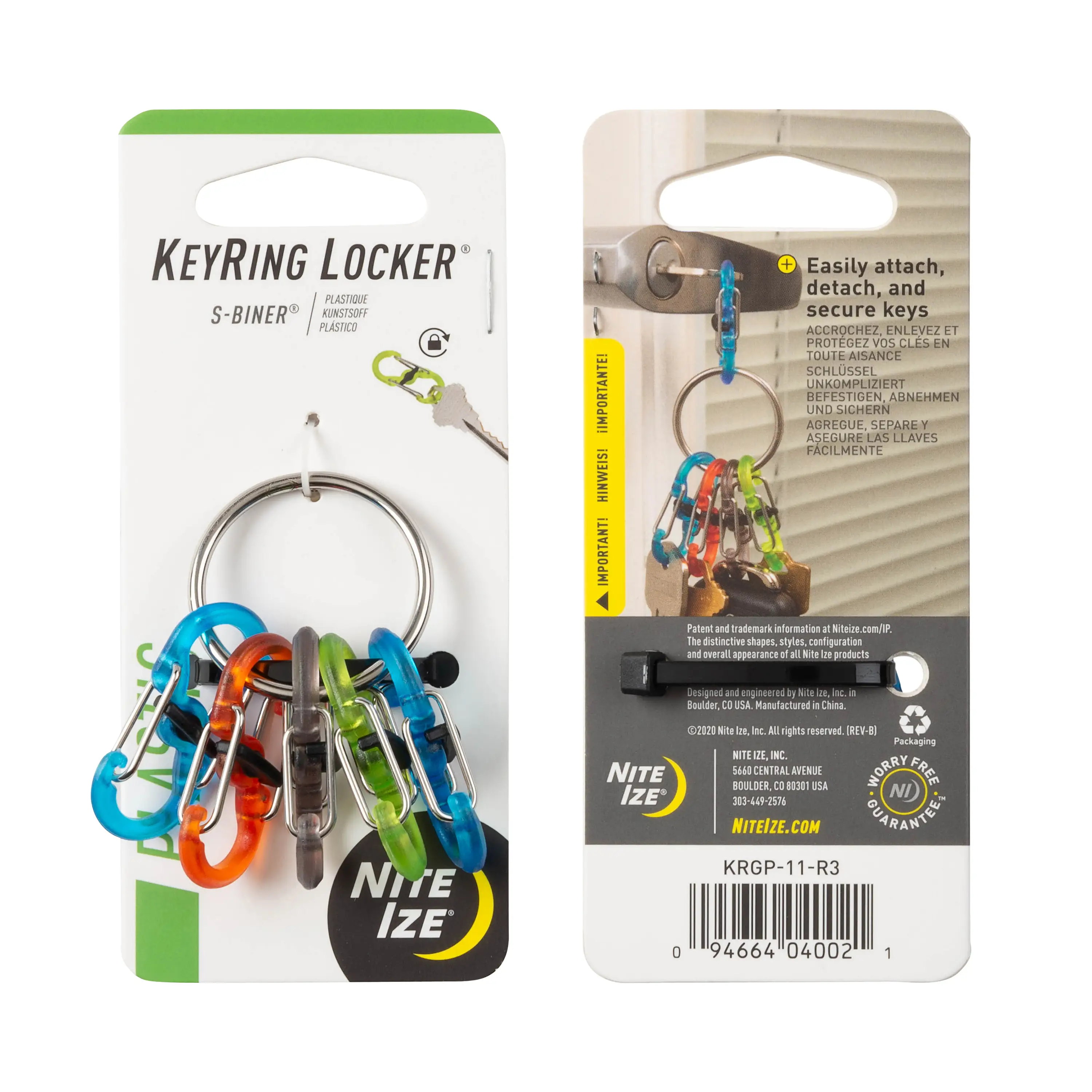 Convenient KEYRING LOCKER S-BINER PLASTIC Safe