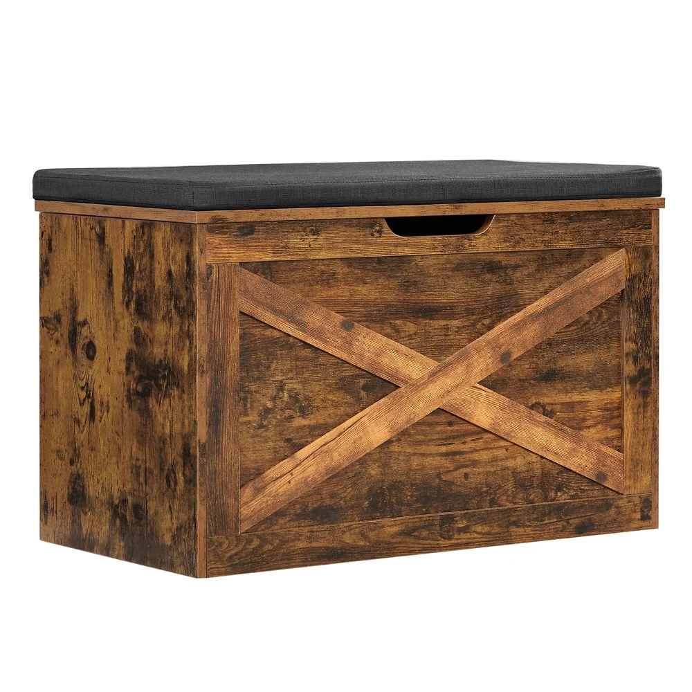 Innovative VASAGLE Barn-Door Style Storage Chest Cabinet Natural