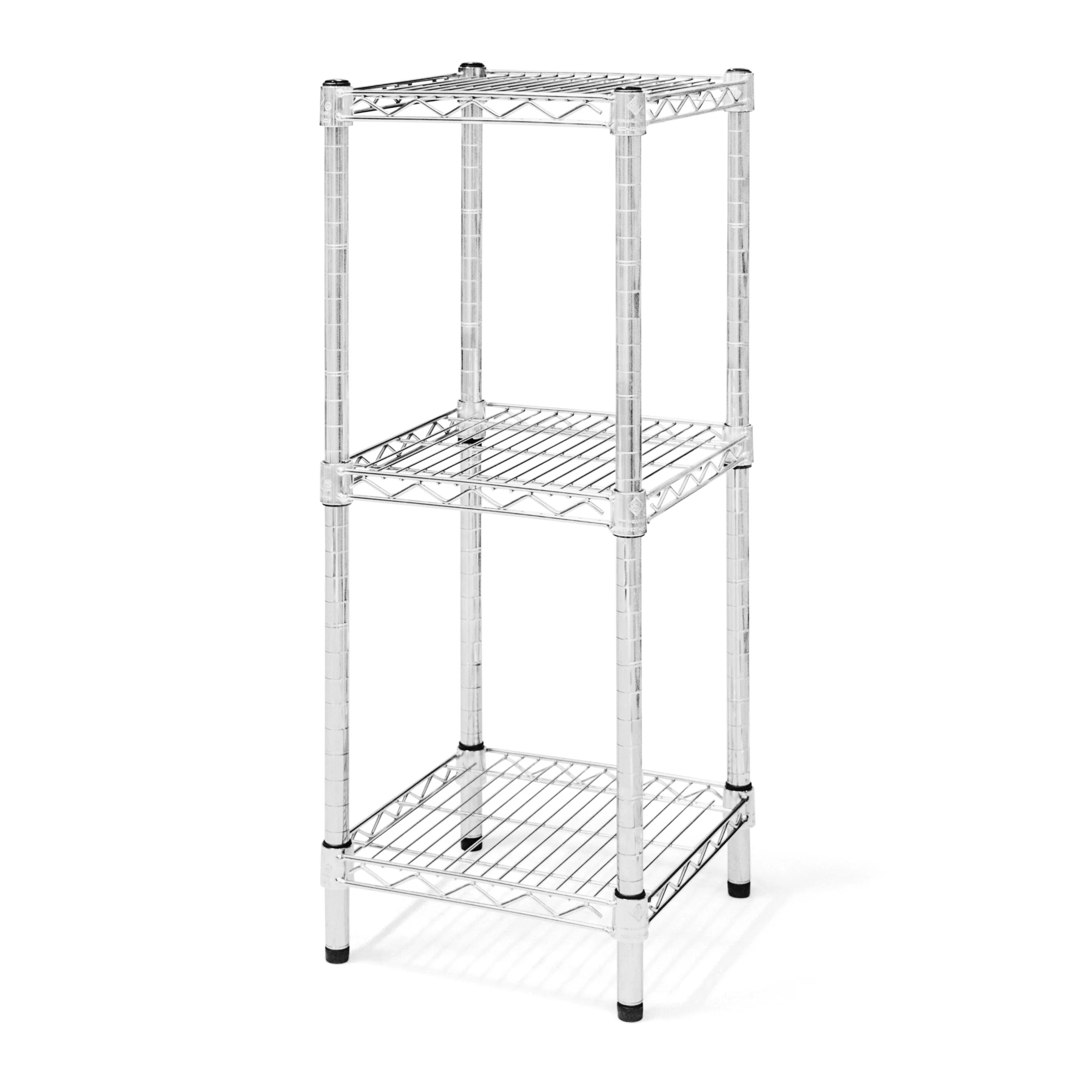 Smart 10 quot d x 34 quot h Chrome Wire Shelving w 3 Shelves Refined