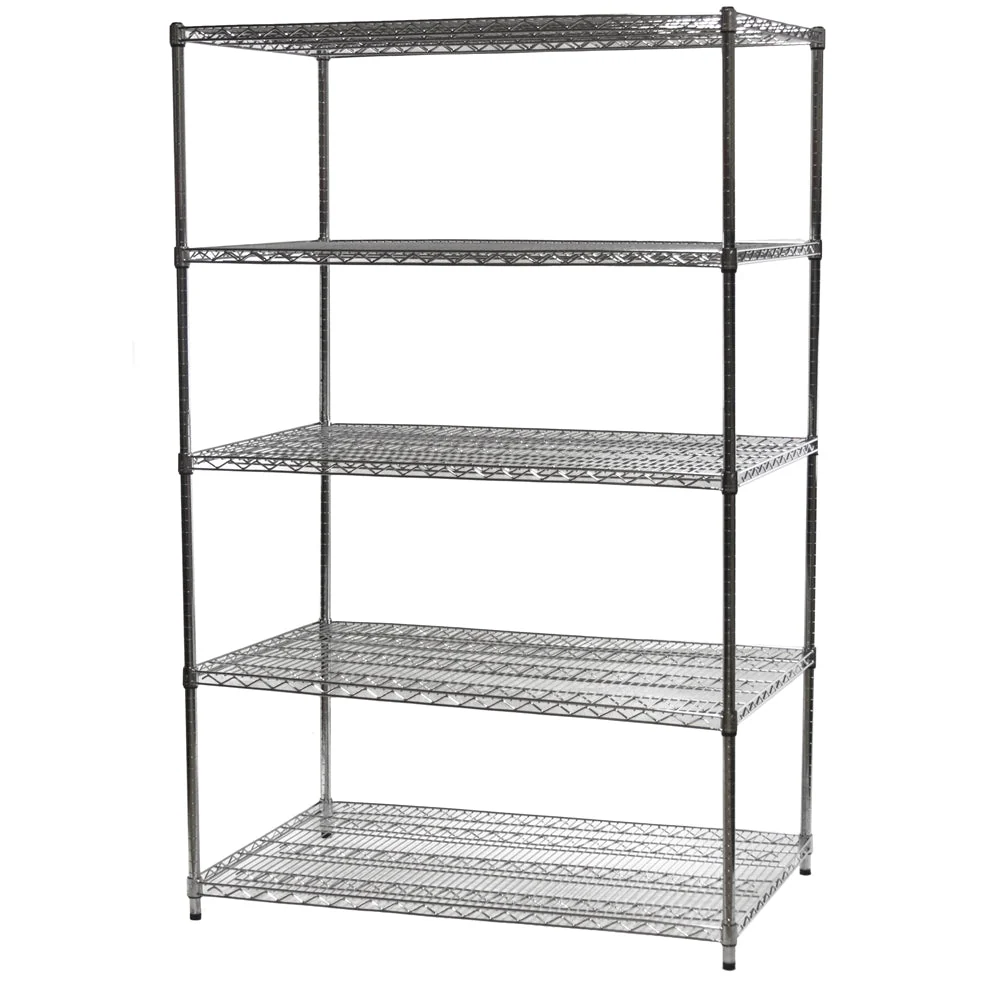 Lightweight 30 quot d x 36 quot w Chrome Wire Shelving w 5 Shelves Optimized