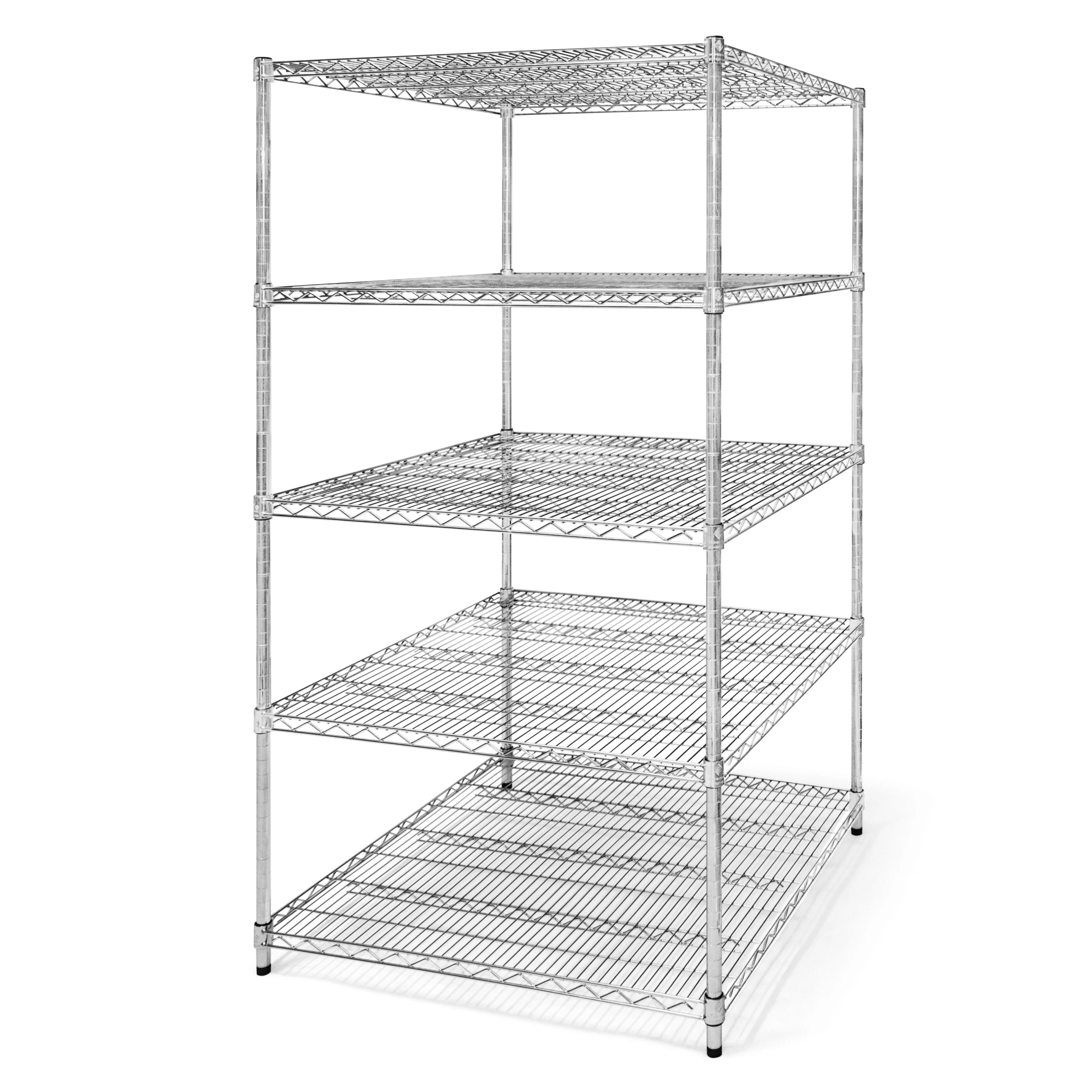 Professional 36 quot d x 36 quot w Chrome Wire Shelving w 5 Shelves Modern