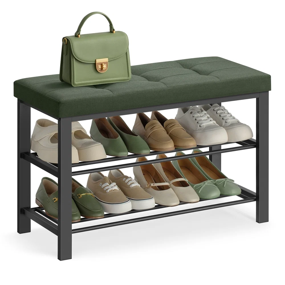 Powerful SONGMICS 3-Tier Shoe Storage Bench Durable