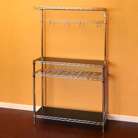 Contemporary Baker 39 s Rack with Wine Storage - 14 quot d x 24 quot w x 64 quot h Luxury