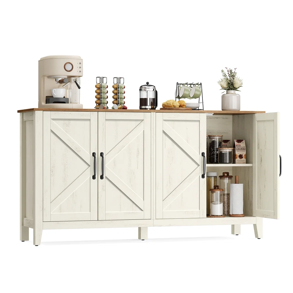 Fine Crafted VASAGLE Liry Collection - Buffet Storage Cabinet with Adjustable Shelves Minimalist