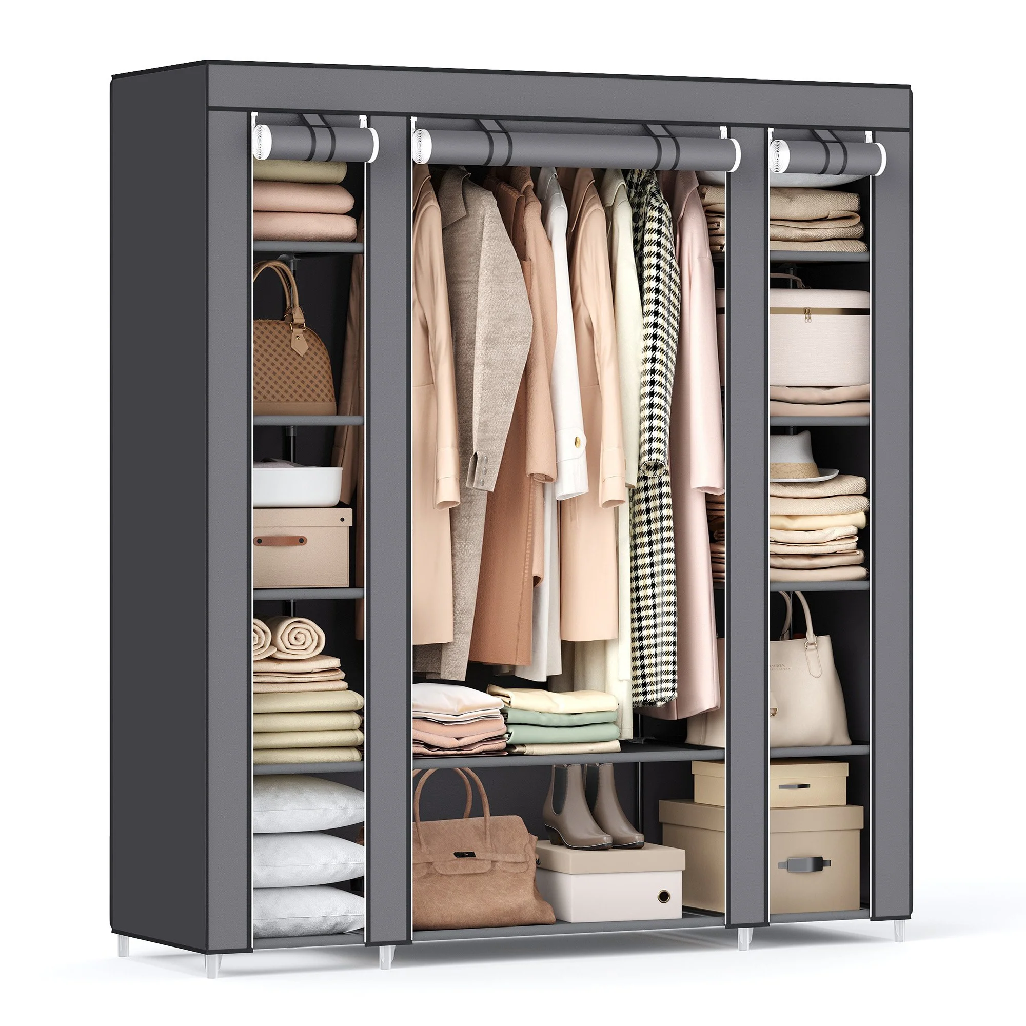 Certified SONGMICS Closet Wardrobe with Non-Woven Fabric Cover Trendy