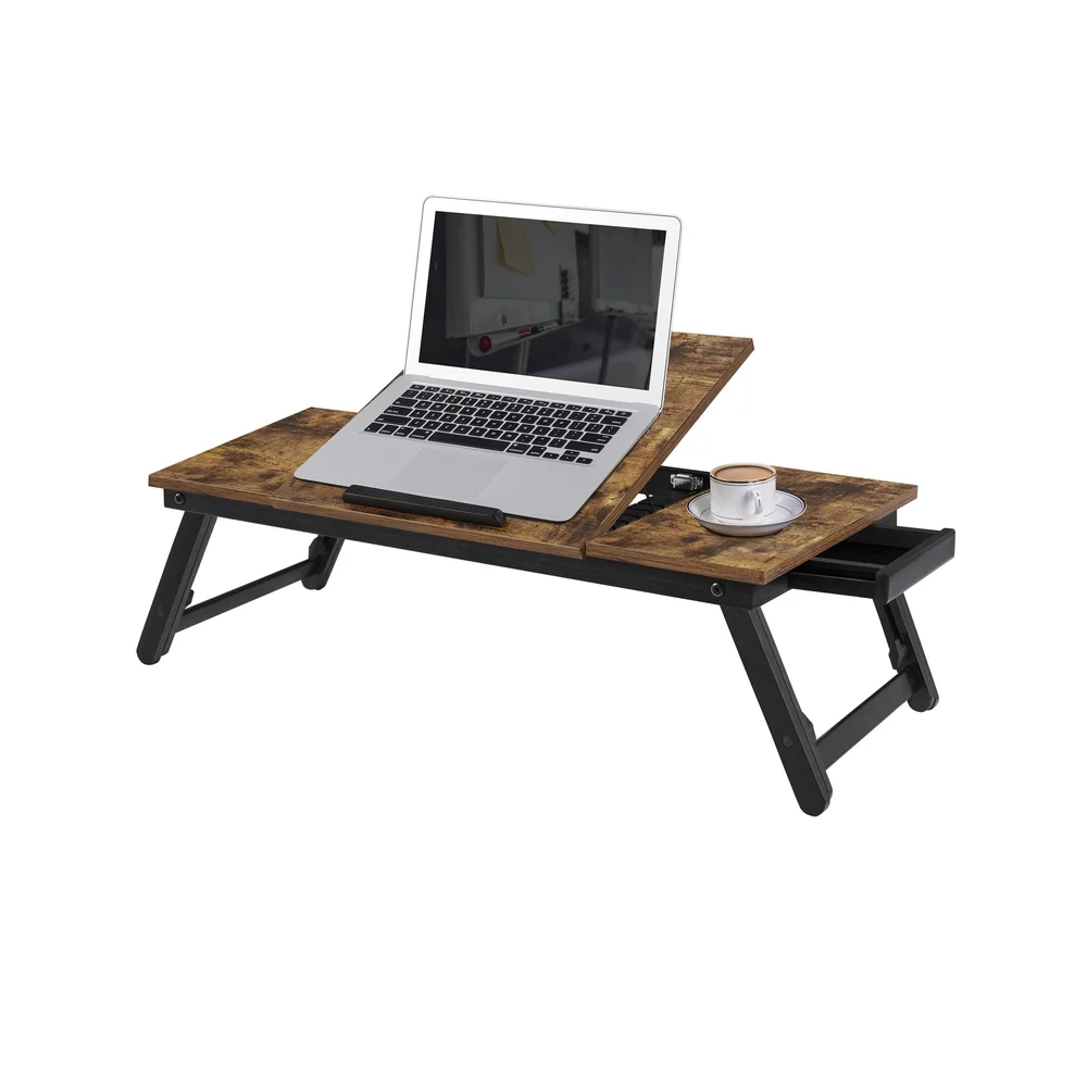 Fine Crafted SONGMICS Brown u0026 Black Laptop Table with Adjustable Top Refined