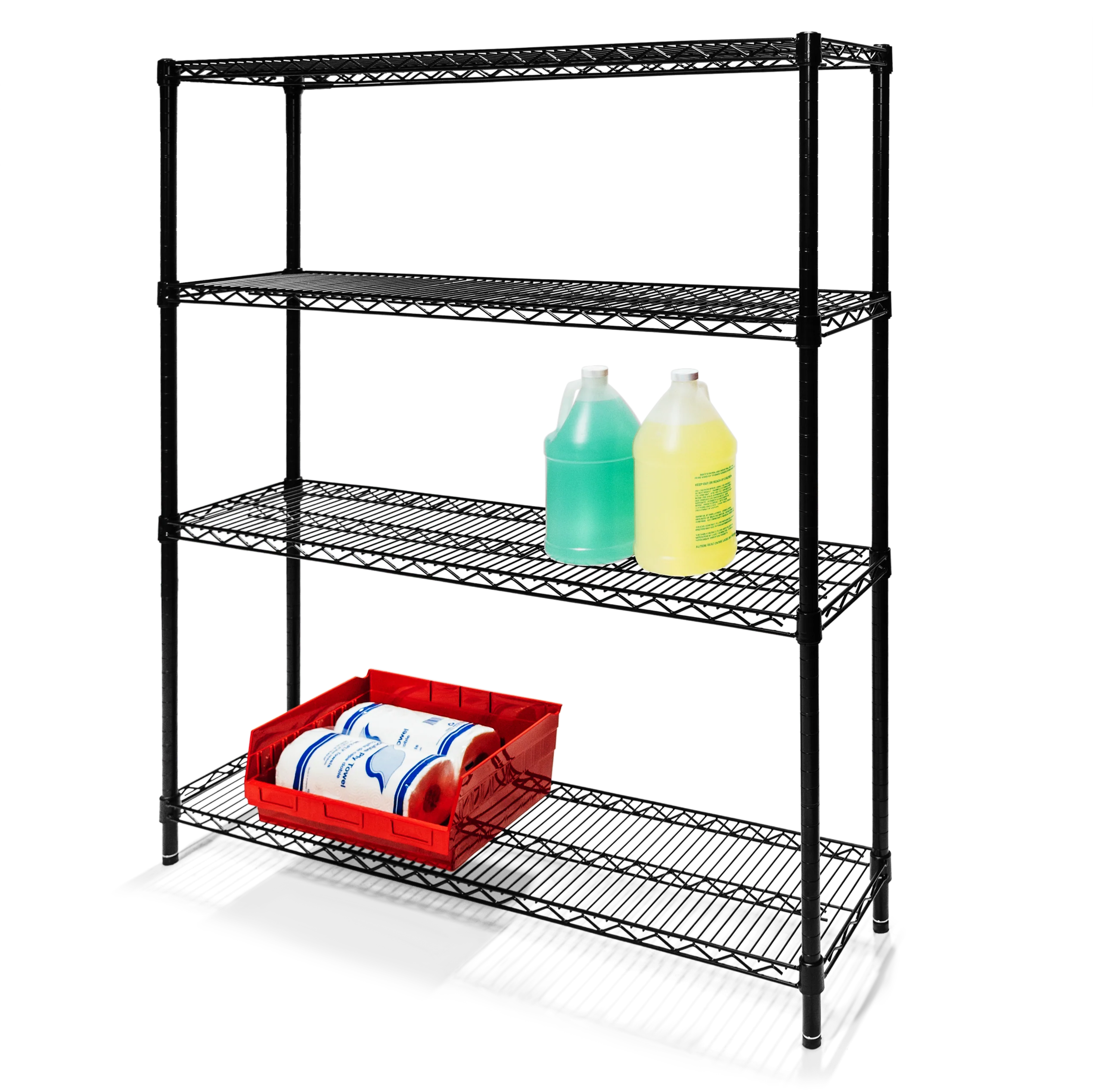 Comfortable 12 quot d x 64 quot h Black Wire Shelving w 4 Shelves Elite