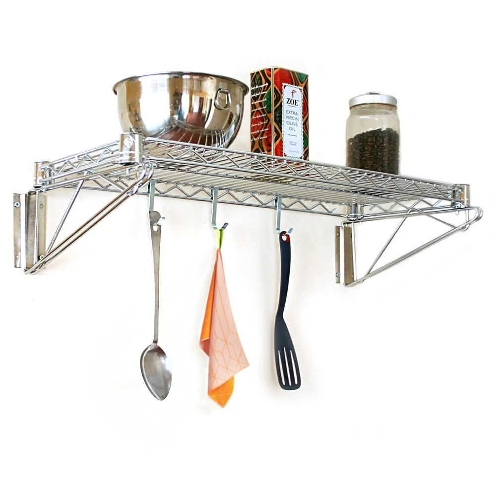 Sophisticated 14 quot d Wall-Mounted Wire Shelving Prestigious