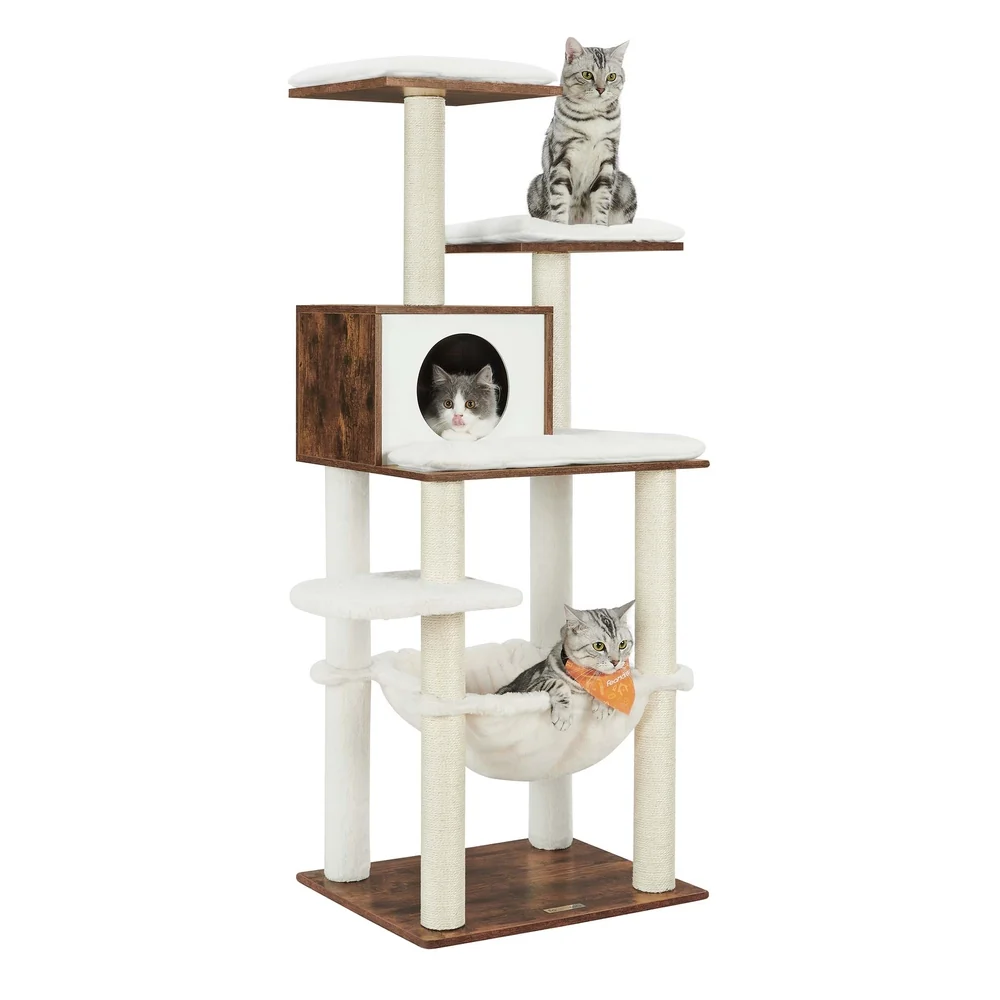 Certified Feandrea 54.3-Inch Cat Tower with Scratching Posts Innovative
