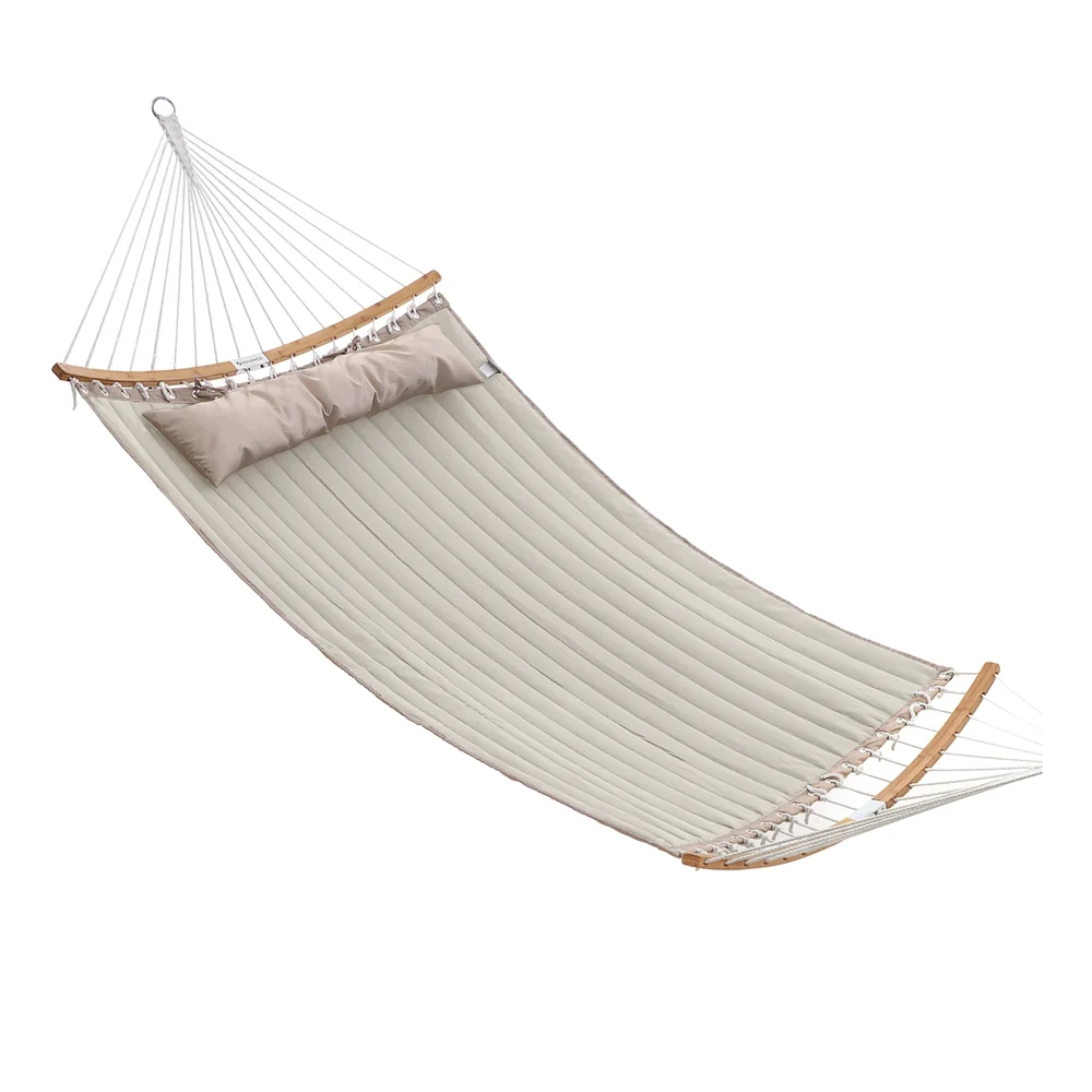 Prestigious SONGMICS Quilted Hammock with Curved Bamboo Spreaders High-End