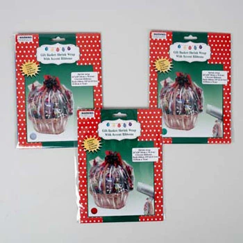 Environmentally Friendly GIFT BASKET SHRINK WRAP W RIBBON Fashionable