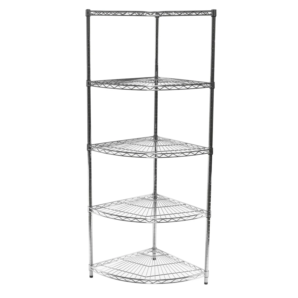 Casual 18 quot d Chrome Wire Radius Corner Unit w 5 Shelves Advanced