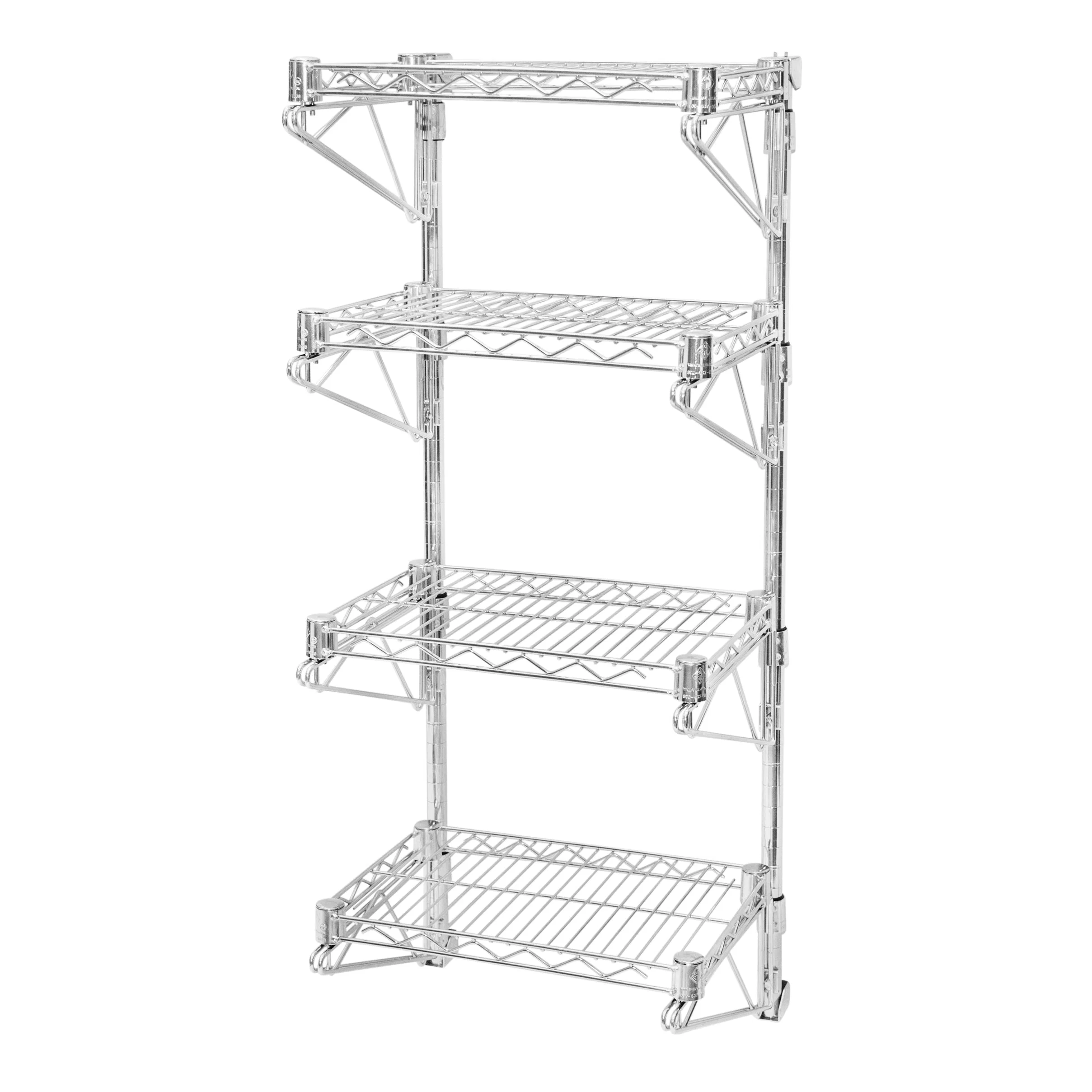 Original 24 quot d Wall-Mounted Wire Shelving w 4 Shelves Trusted
