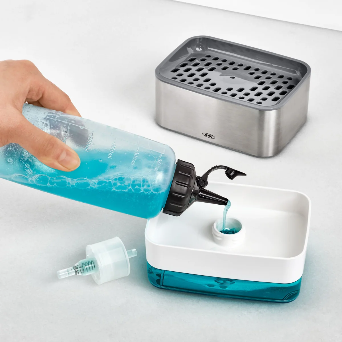 Innovative OXO SOAP DISPENSER SPONGE HOLDER Elite