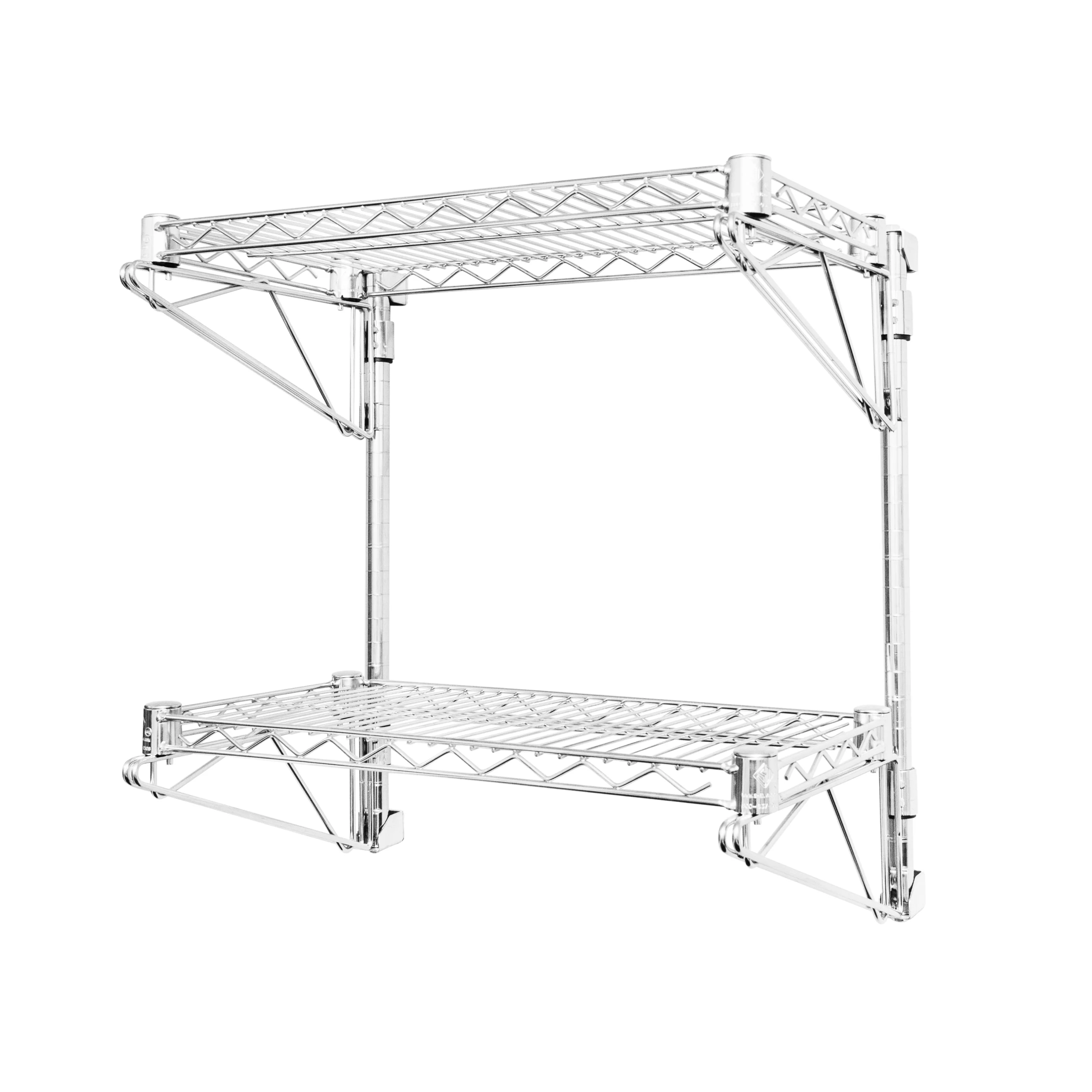 Superior 24 quot d Wall-Mounted Wire Shelving w 2 Shelves Sustainable