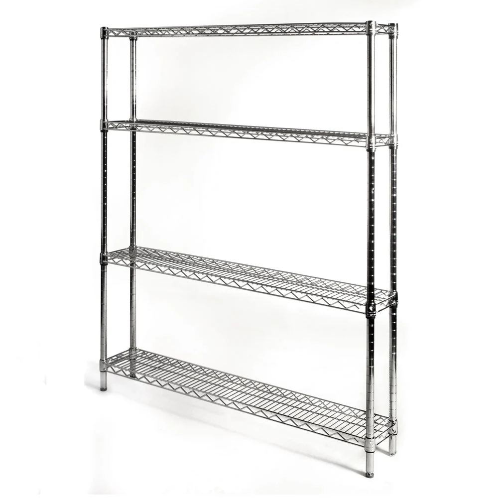 Relaxed 10 quot d x 42 quot w Chrome Wire Shelving w 4 Shelves Expertly Made