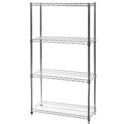 Detailed 14 quot d x 30 quot w Chrome Wire Shelving w 4 Shelves Elegant