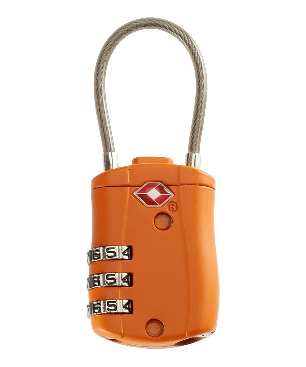 Breathable TSA COMBINATION CABLE LOCK ORANGE Eco-Friendly