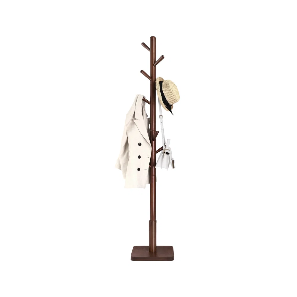 High-Performance VASAGLE Solid wood coat rack with adjustable height for entryway Trendy
