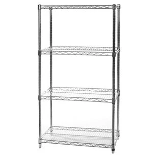 High-Grade 18 quot d x 30 quot w Chrome Wire Shelving w 4 Shelves Comfortable