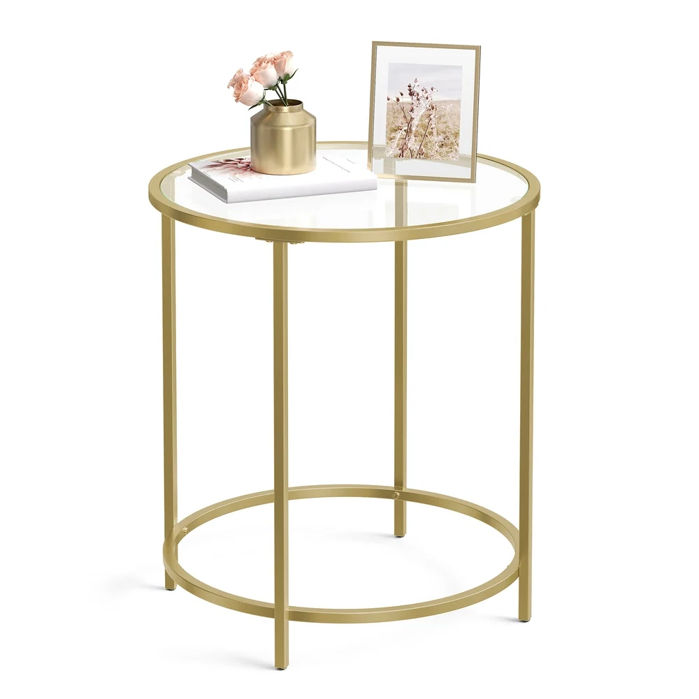 Comfortable VASAGLE Baris Collection - Glass End Table with Metal Frame Elite