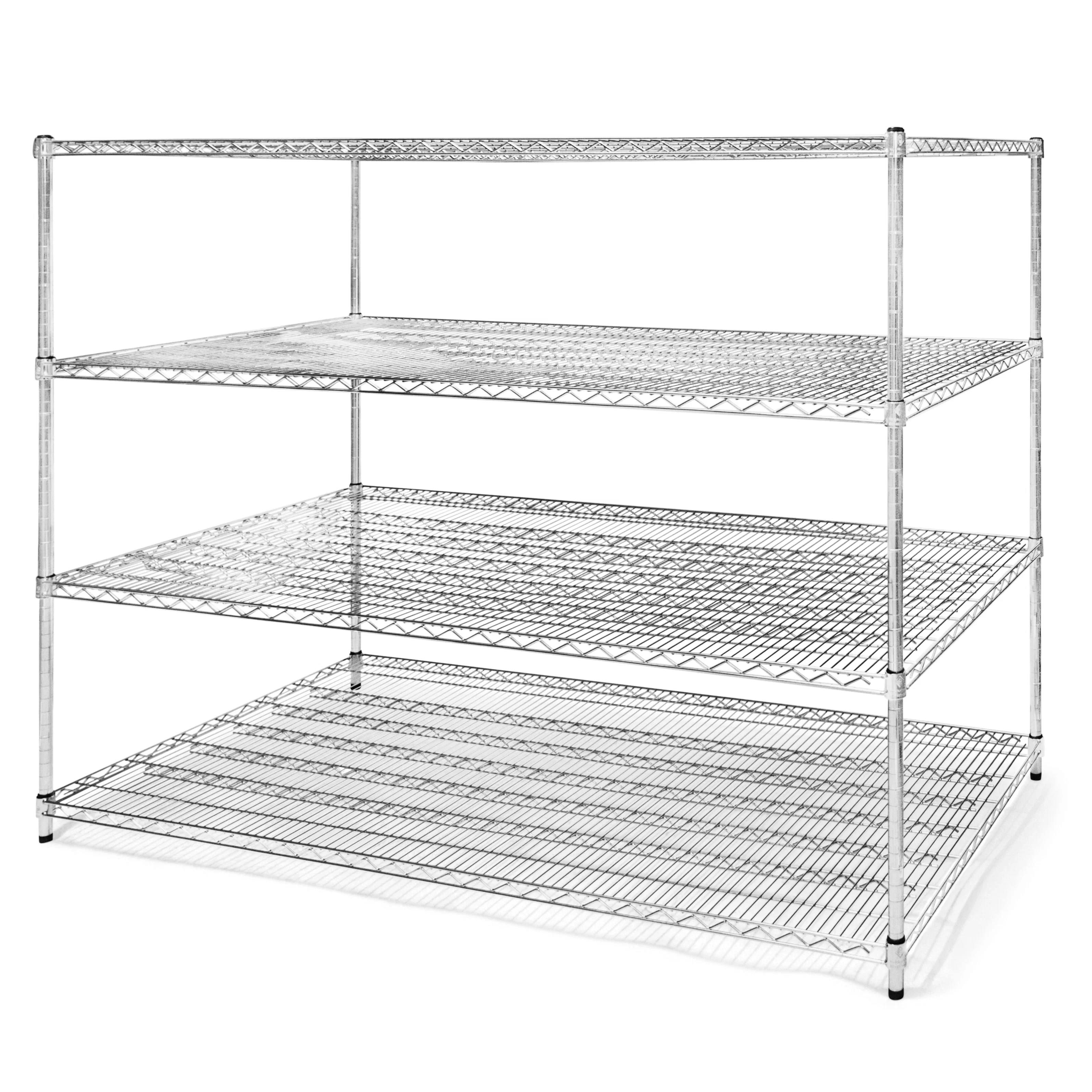 Modern 36 quot d x 60 quot w Chrome Wire Shelving w 4 Shelves Enhanced