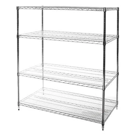 Breathable 24 quot d x 54 quot w Chrome Wire Shelving w 4 Shelves Verified
