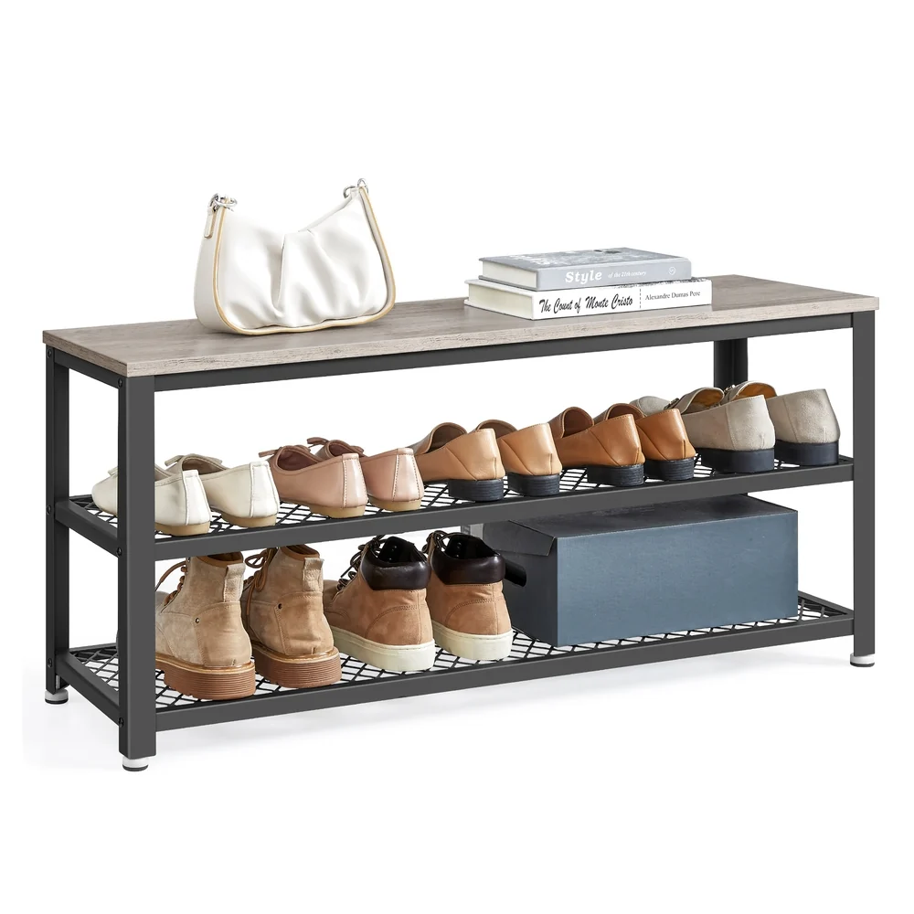 Solid VASAGLE Daxton Collection - 3-Tier Shoe Storage Bench Durable