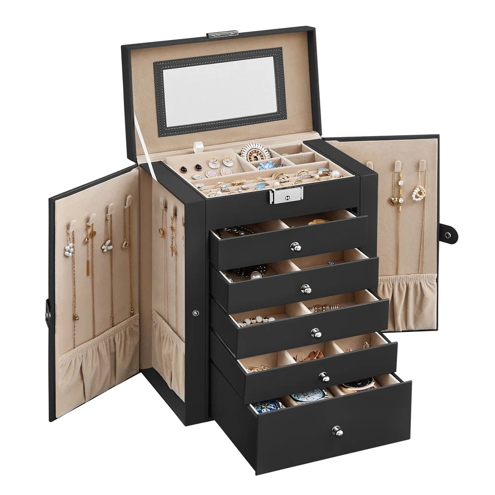 Sophisticated SONGMICS 6-Tier Large Jewelry Case with Drawers Genuine