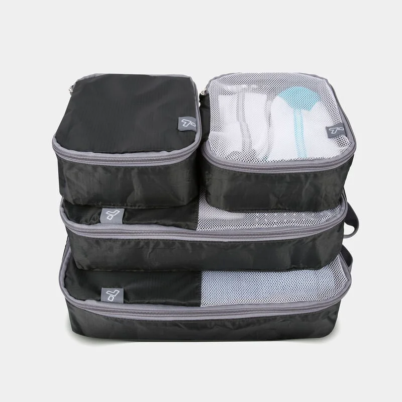 Reusable SOFT PACKING ORGANIZERS 4PK BLK Sophisticated