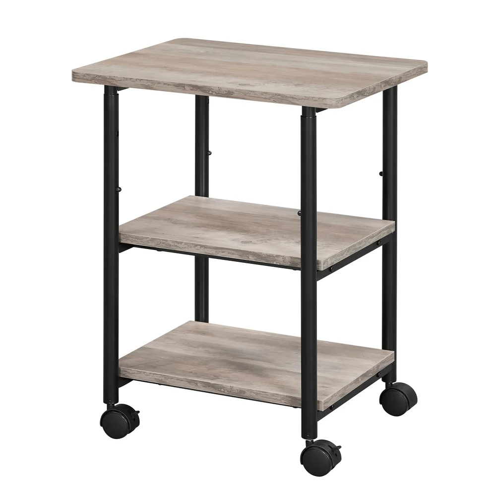 Authentic VASAGLE 3-Tier Machine Cart with Wheels and Adjustable Table Top Clean