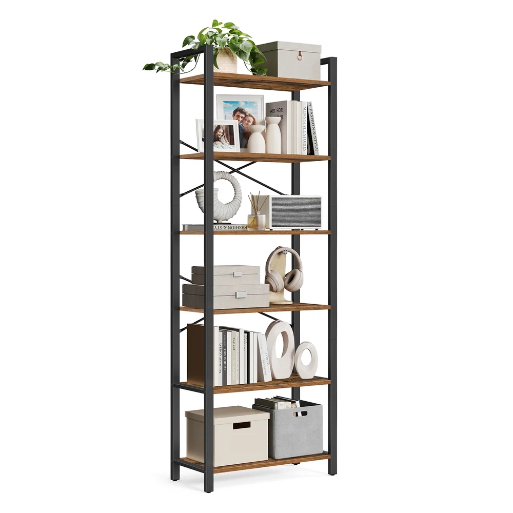 Top-Quality VASAGLE 6-Tier Industrial Tall Bookshelf Excellent
