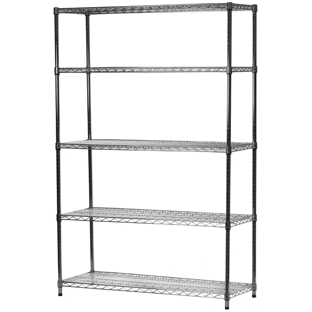 Green 21 quot d x 48 quot w Chrome Wire Shelving w 5 Shelves Refined