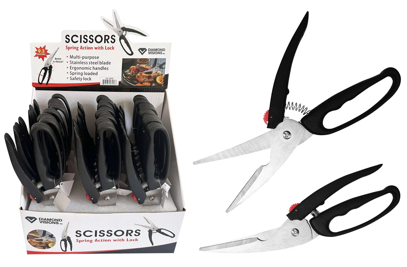 Professional SPRING LOADED SCISSORS 9 quot Refined