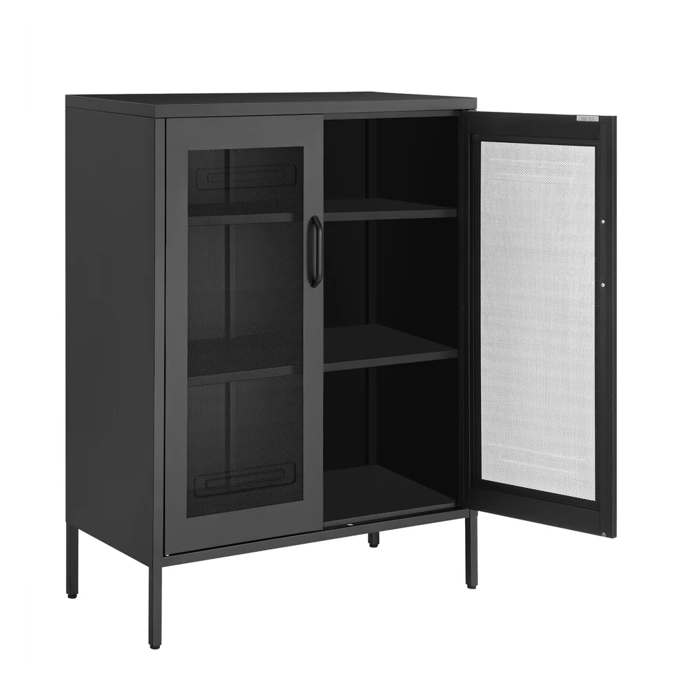 Stylish SONGMICS Metal Storage Cabinet with Mesh Doors Sophisticated