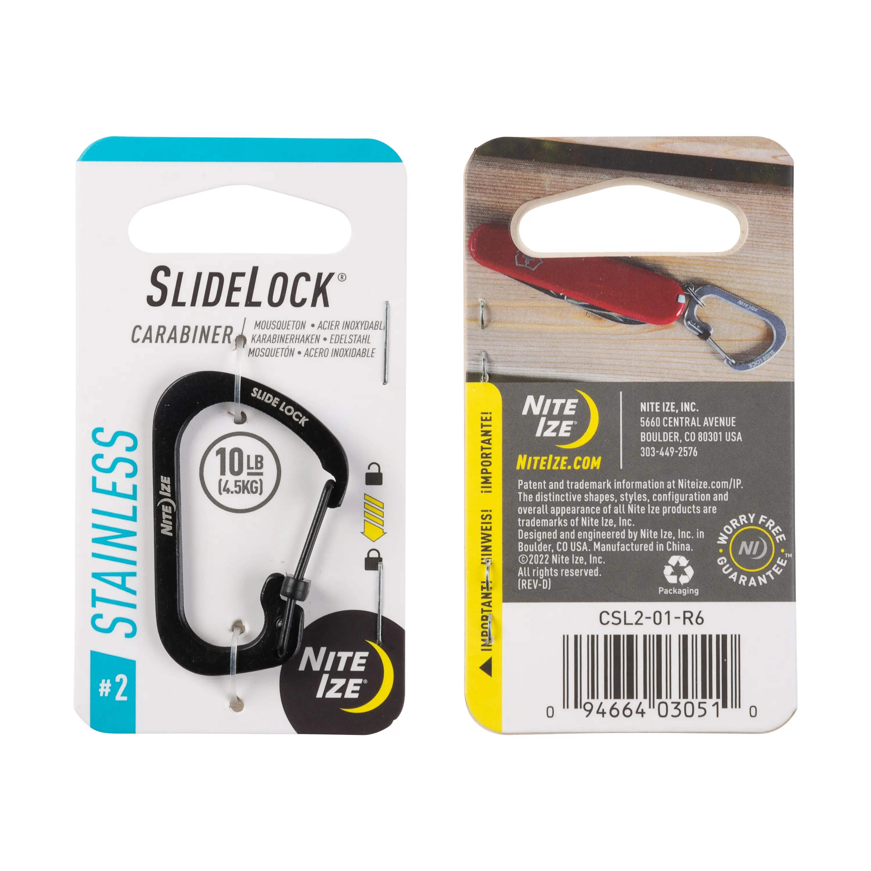 Contemporary SLIDELOCK CARABINER 2 BLACK Traditional