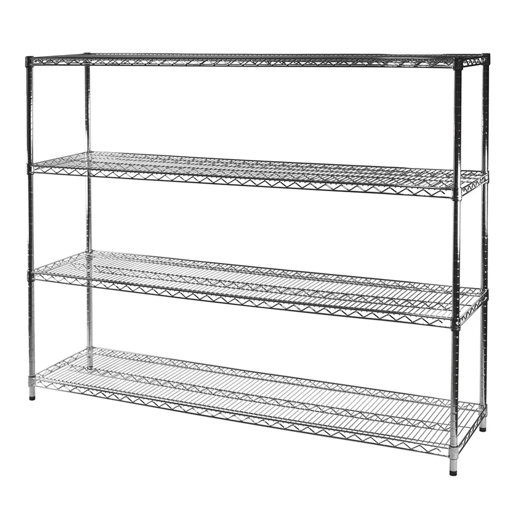 Long-Lasting 21 quot d x 72 quot w Chrome Wire Shelving w 4 Shelves Prestigious