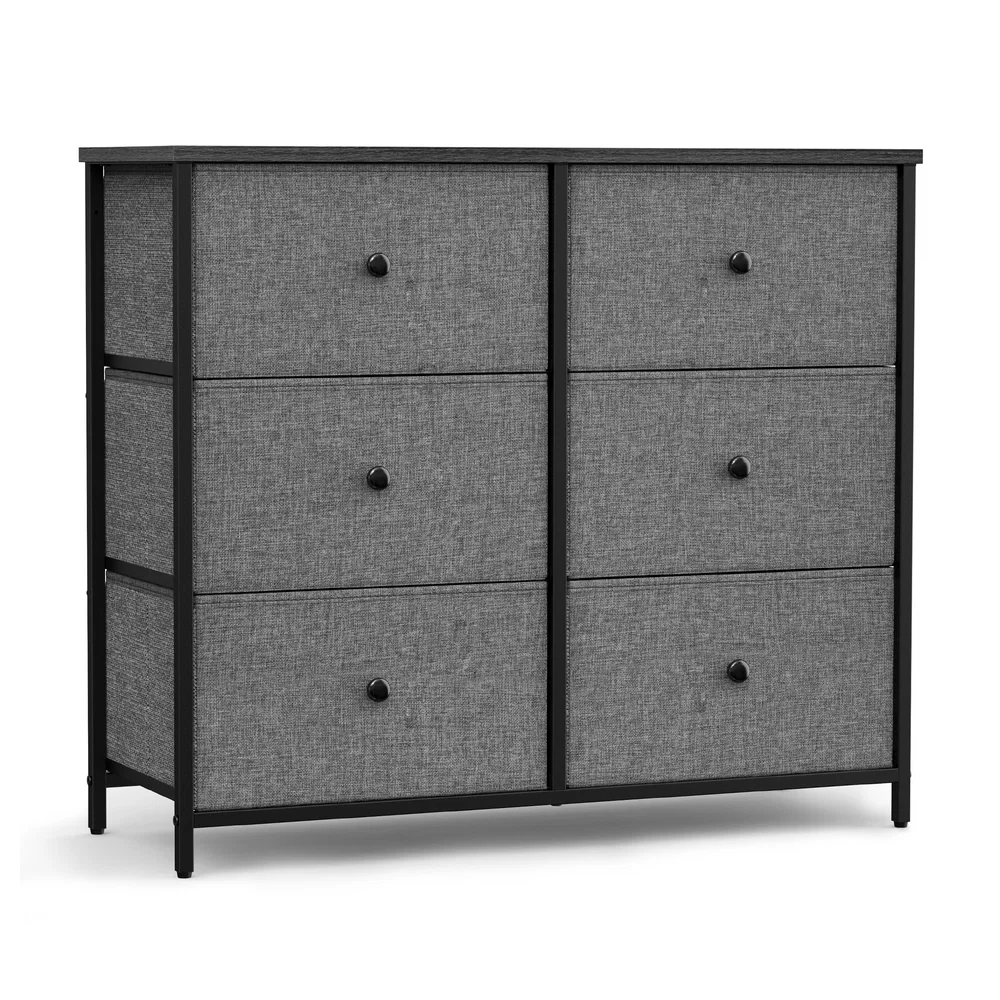 Expertly Made SONGMICS Rustic Brown Chest of Drawers with Fabric Drawers Selected