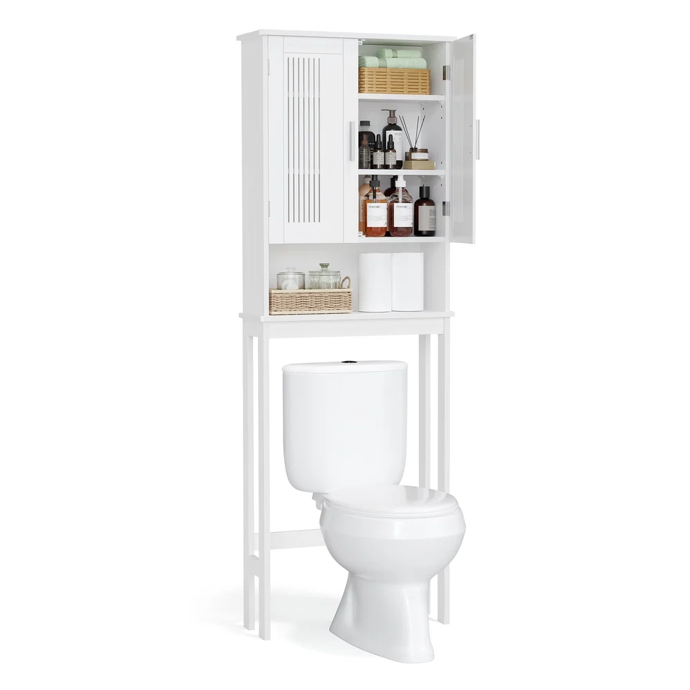 High-Grade VASAGLE White Over-the-Toilet Storage Cabinet Reusable