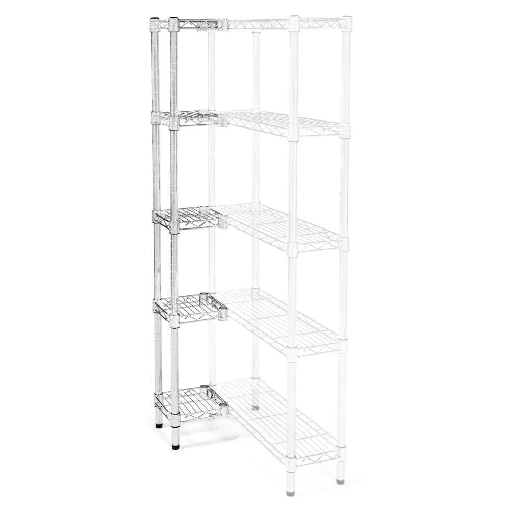 Stylish 8 quot d x 8 quot w Wire Shelving Add-On Units w 5 Shelves Breathable