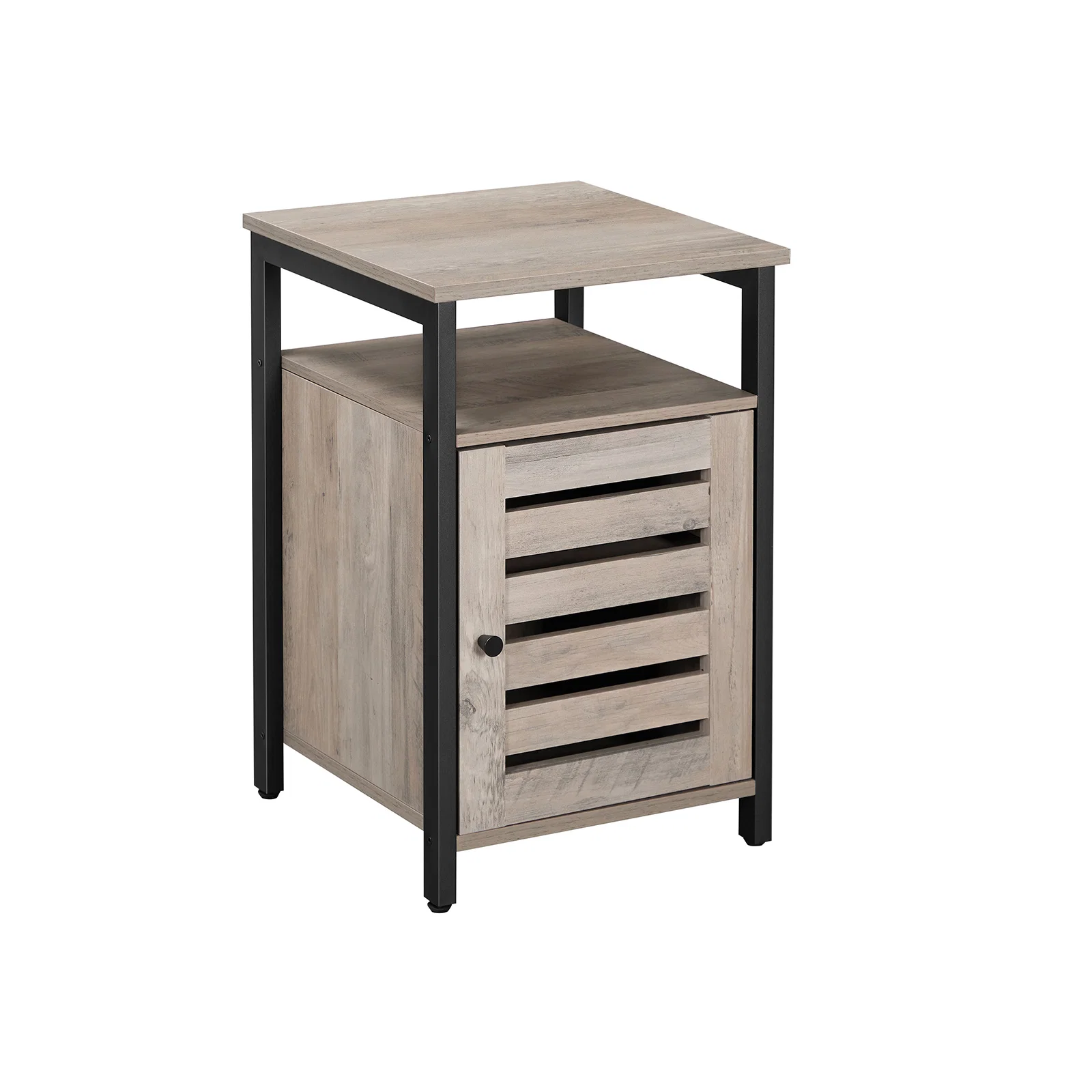 Refined VASAGLE Industrial Rustic Brown End Table with Cabinet Sustainable