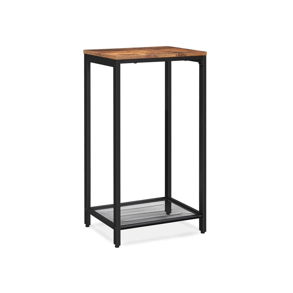 Luxury VASAGLE Industrial Brown Telephone Table with Shelf Soft