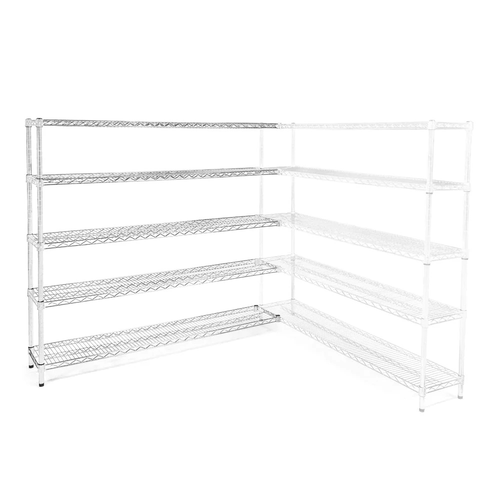 Expertly Made 18 quot d x 60 quot w Wire Shelving Add-Ons w 5 Shelves Lightweight