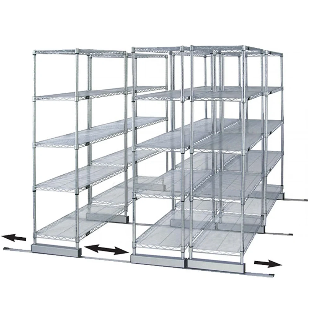 Trusted 36 quot d x 48 quot w High-Density Mobile Wire Shelving - Double Wide Recyclable