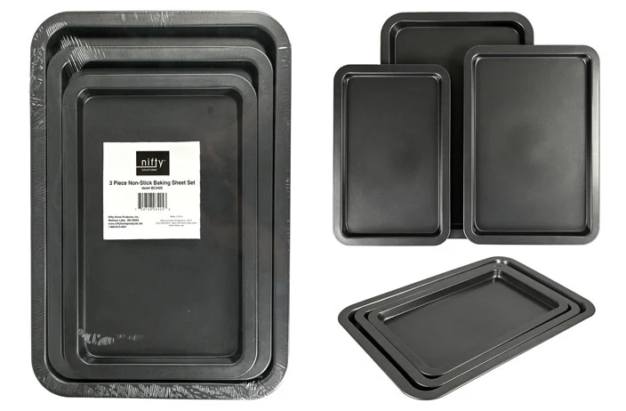 Fashionable 3 PIECE NON-STICK BAKING SHEET SET Modern