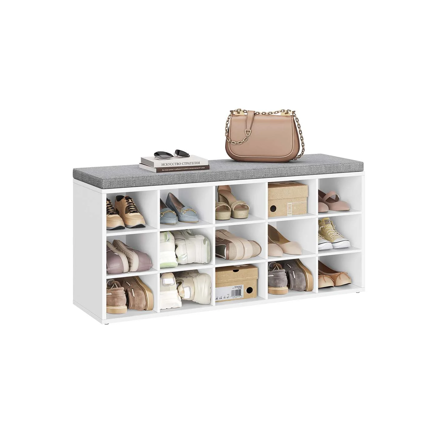 Professional VASAGLE Shoe Bench with Cushion Prestigious